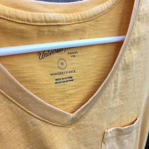 Mustard yellow V-neck T-shirt